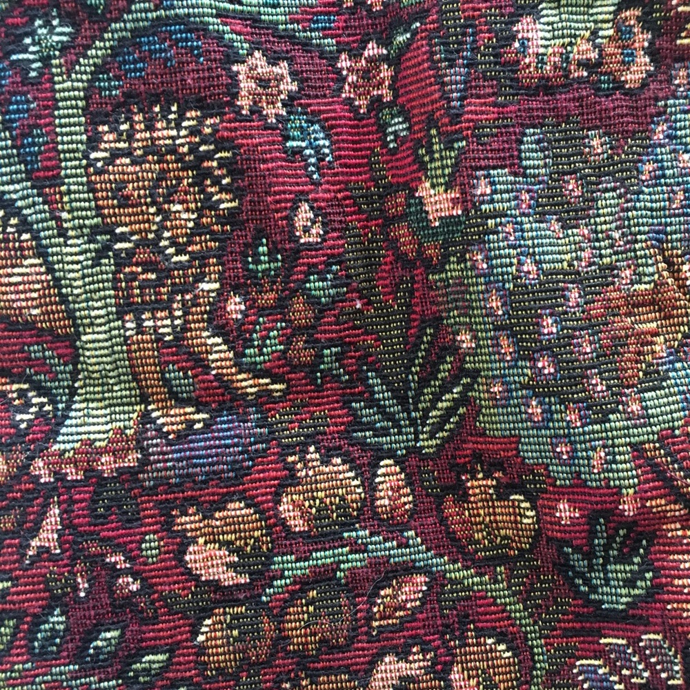 Vintage Tapestry Vest 90s Whimsical Forest Animals Floral Button Up Womens Small - Picture 8 of 11